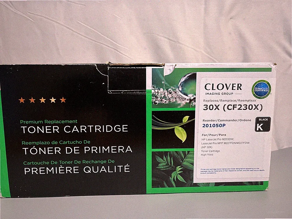 Clover ReMan Ink Toner Printer Cartridge Replacement HP Cf230x (hp 30x) | Black