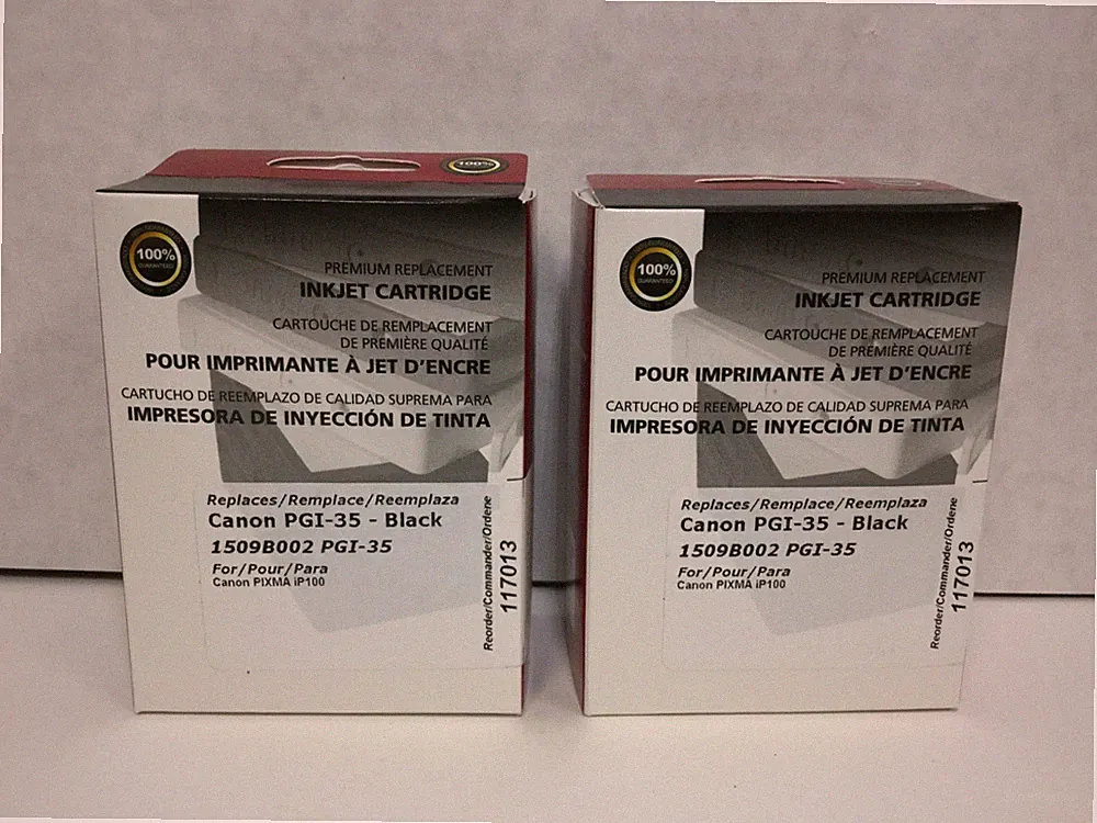 Clover Technologies Remanufactured Black Ink Cartridge, Canon PGI-35, 2 Packs