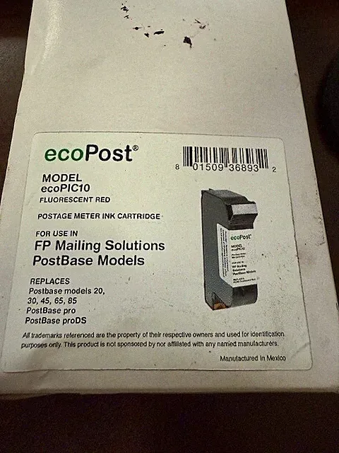 FP Mailing Soultons PIC10 PostBase Compatible Fluorescent Red Ink -2PACK