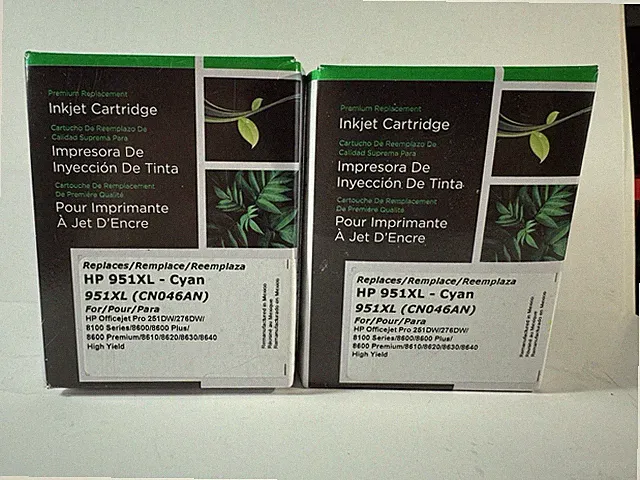 Lot of 2 HP 951XL Printer Cartridge OfficeJet Cyan