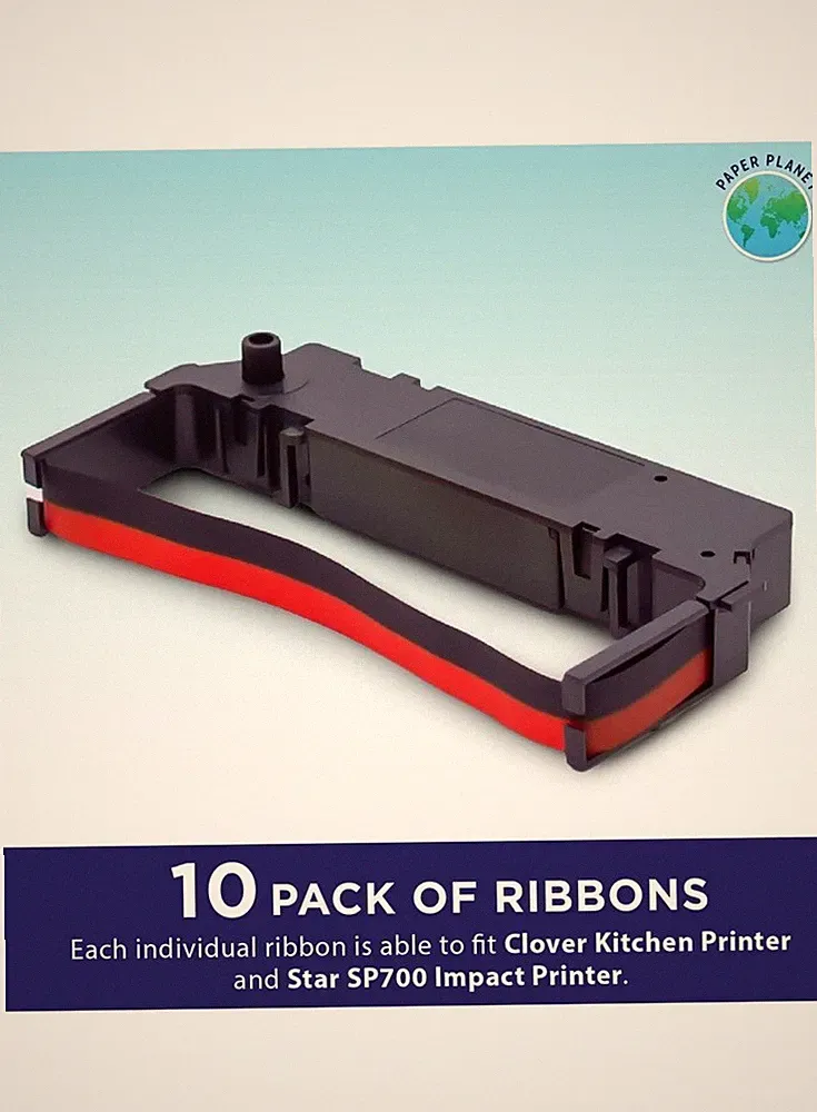 Paper Planet Replacement Red and Black Ink Printer Ribbon for Clover