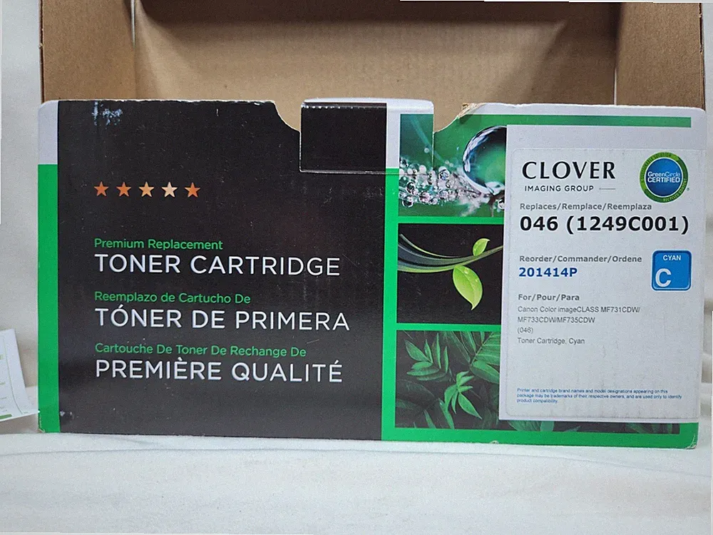 Sealed, Clover Toner Cartridge 046 Cyan (1249C001) / Free shipping